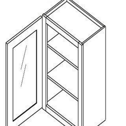 Wall Cabinet w/ Glass Door (finished interior)