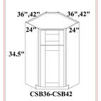 36”W*34-1/2”H*24”D / SHAKER WHITE