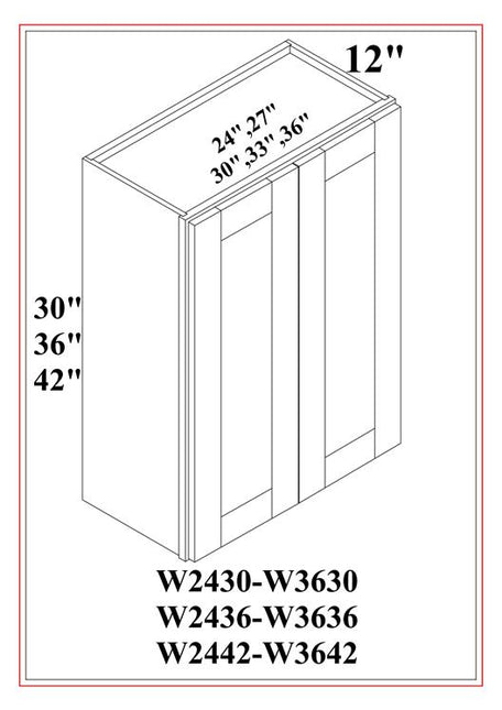 36″ HIGH WALL CABINETS DOUBLE DOOR