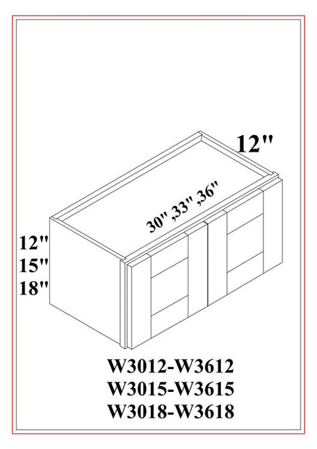BRIDGE WALL CABINETS DOUBLE DOOR SHAKER WHITE