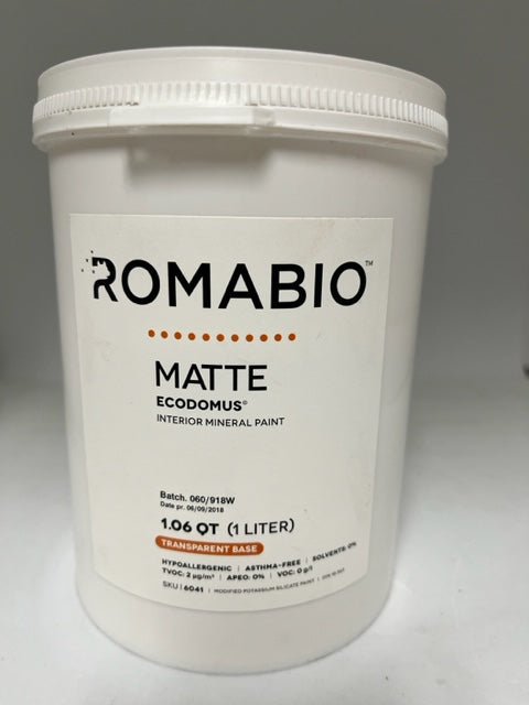 Romabio Matte Ecodomus Interior Mineral Paint - Transparent Base - 1L