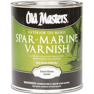 Old Masters Spar Varnish Semi-Gloss Qt l Exterior Oil Based 92504